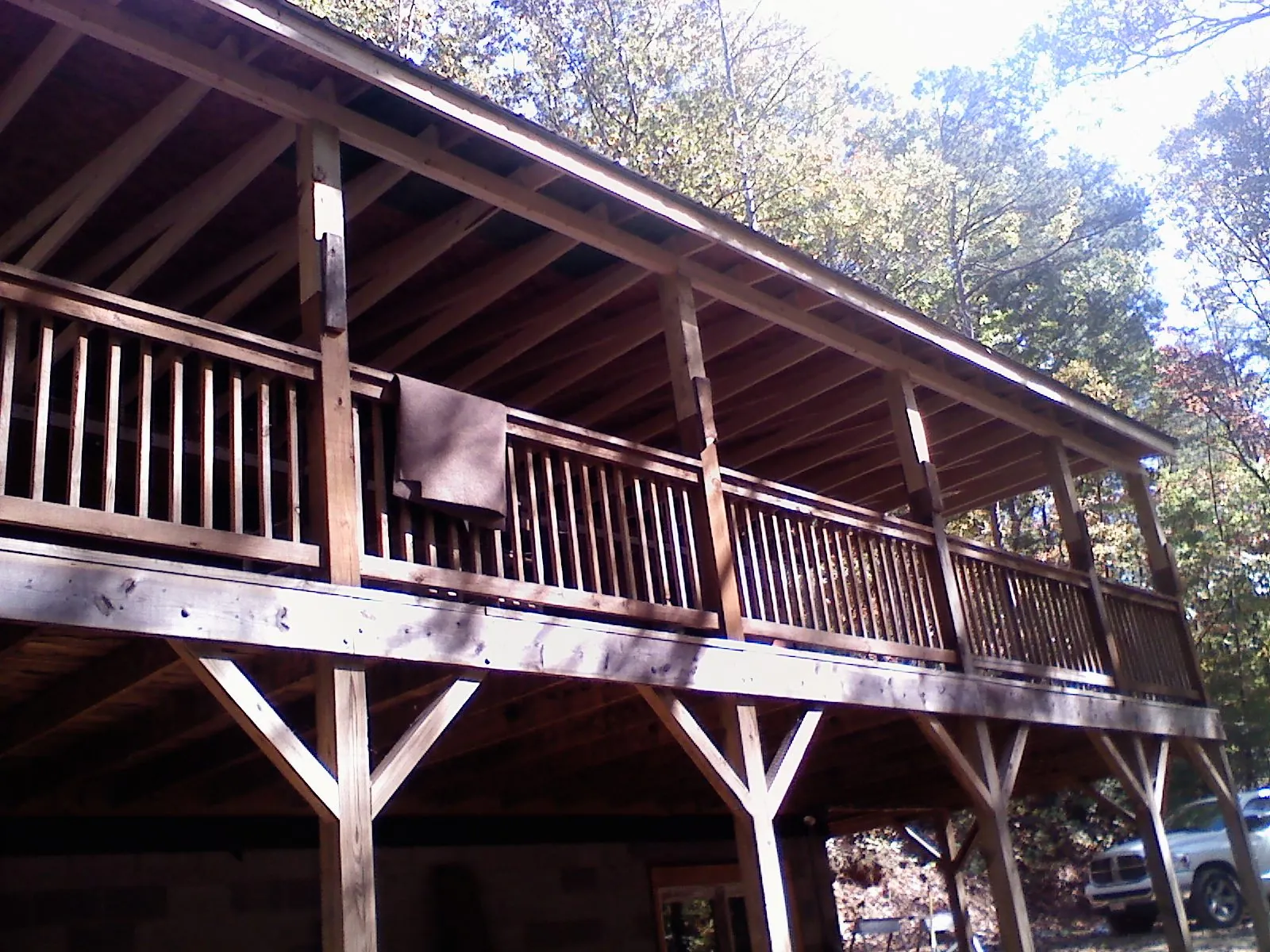Timber framing under a new elevated porch and deck — Roof Leak Repair in Funston by Roofing Brothers